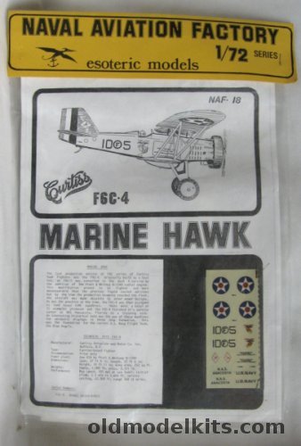 Esoteric 1/72 Curtiss F6C-4 Marine Hawk, NAF-18 plastic model kit